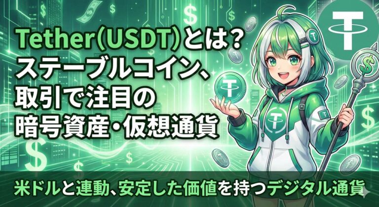 Tether（USDT）とは？ステーブルコイン、取引で注目の暗号資産・仮想通貨